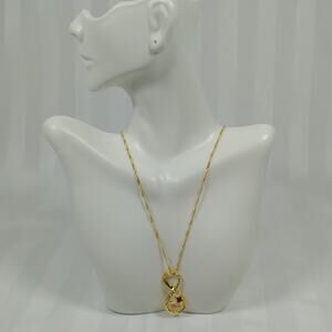 Gold Plated Infinity Heart Dog Charm with Chain Animal Print Necklace: Frenchie